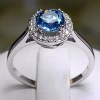 Inel Cadou din Aur cu Topaz si Diamante Incolore - model i030