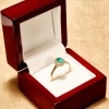 Inel de logodna Anturaj din Aur Galben 14k cu Smarald Oval 6x4mm si Diamante - model i042