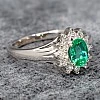 Inel de logodna din Aur 18k sau Platina cu Smarald si Diamante - model i042006