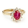 Inel de Logodna din Aur 18k sau Platina cu Rubin si Diamante - model i055