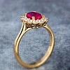 Inel de Logodna din Aur 18k sau Platina cu Rubin si Diamante - model i055