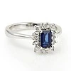 Inel de Logodna din Aur 18k sau Platina cu Safir Emerald si Diamante - model i055