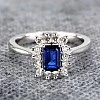 Inel de Logodna din Aur 18k sau Platina cu Safir Emerald si Diamante - model i055