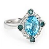 Inel Cadou din Aur sau Platina cu Topaz Swiss Blue si Diamante - model i1167