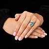 Inel Cadou din Aur sau Platina cu Topaz Swiss Blue si Diamante - model i1167