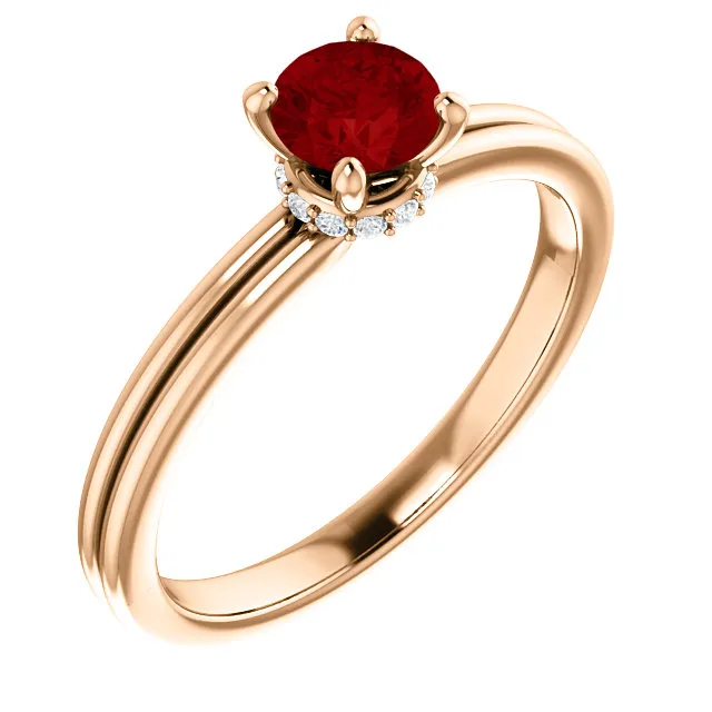 Inel de logodna din Aur cu Rubin si Diamante - model 122059