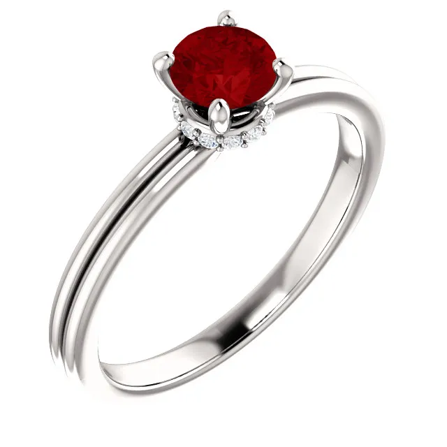 Inel de logodna din Aur cu Rubin si Diamante - model 122059