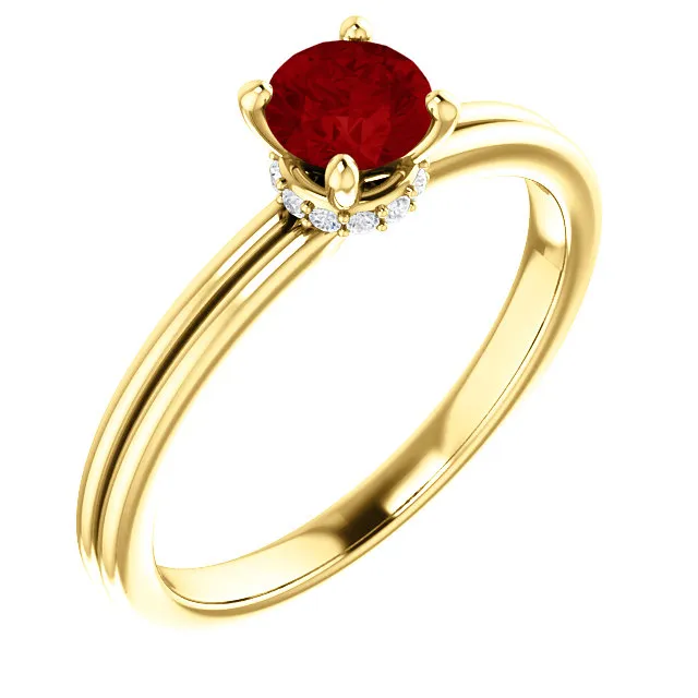 Inel de logodna din Aur cu Rubin si Diamante - model 122059