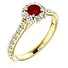 Inel de logodna din Aur 18k sau Platina cu Rubin si Diamante - model i122092