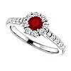 Inel de logodna din Aur 18k sau Platina cu Rubin si Diamante - model i122092