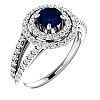 Inel de logodna din Aur 18k sau Platina cu Safir si Diamante - model 122101