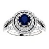 Inel de logodna din Aur 18k sau Platina cu Safir si Diamante - model 122101
