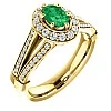 Inel de logodna din Aur 18k sau Platina cu Smarald si Diamante - model i122311
