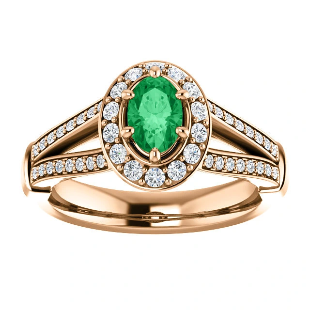 Inel de logodna din Aur 18k sau Platina cu Smarald si Diamante - model i122311