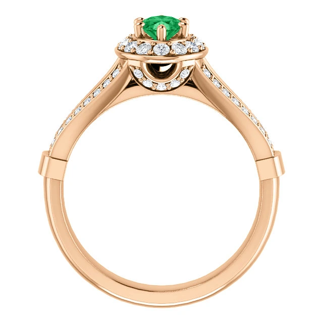 Inel de logodna din Aur 18k sau Platina cu Smarald si Diamante - model i122311