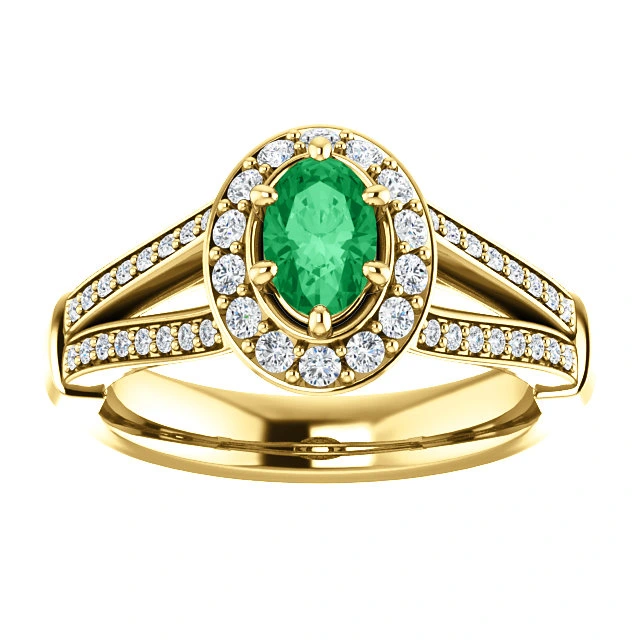 Inel de logodna din Aur 18k sau Platina cu Smarald si Diamante - model i122311