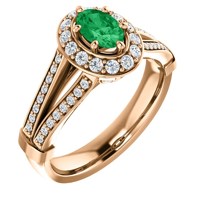 Inel de logodna din Aur 18k sau Platina cu Smarald si Diamante - model i122311