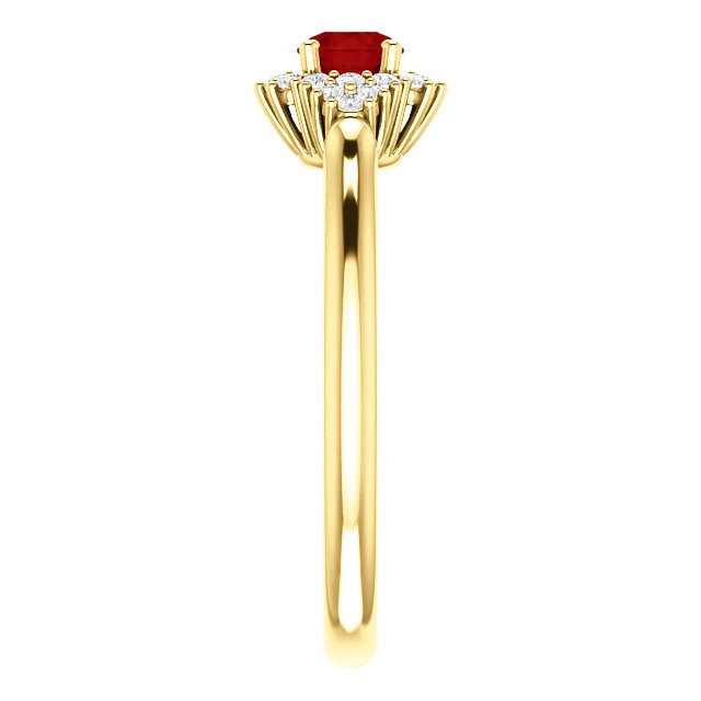 Inel de logodna din Aur 18k sau Platina cu Rubin si Diamante - model i122650