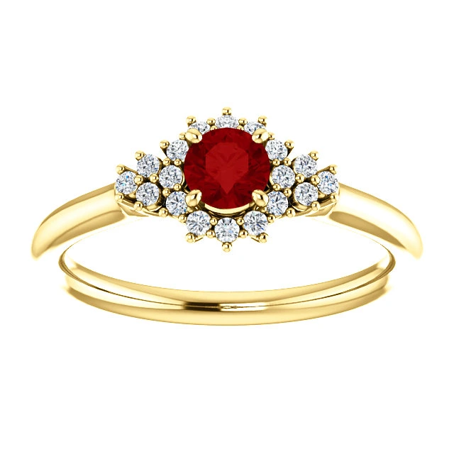 Inel de logodna din Aur 18k sau Platina cu Rubin si Diamante - model i122650