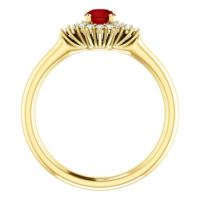 Inel de logodna din Aur 18k sau Platina cu Rubin si Diamante - model i122650
