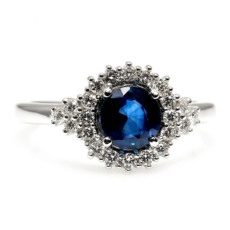 Inel de logodna din Aur 18k sau Platina cu Safir si Diamante - model i122650