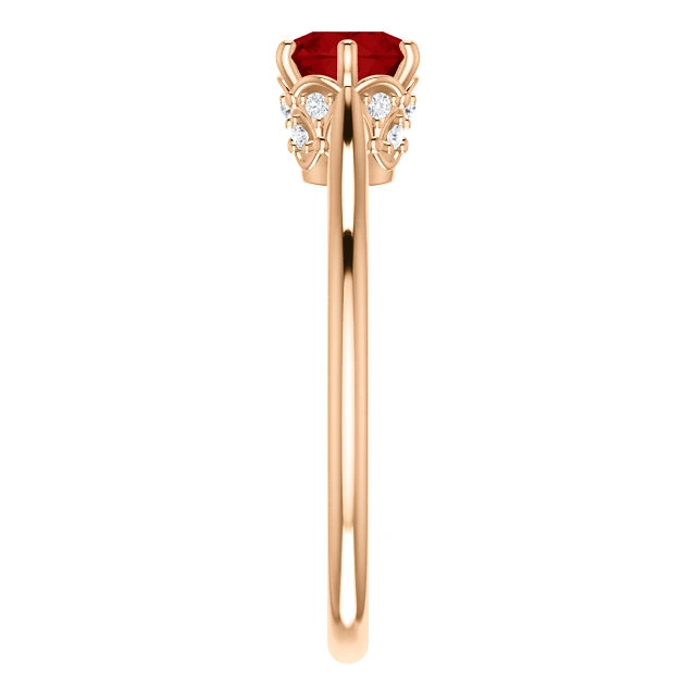 Inel de Logodna din Aur 18k sau Platina cu Rubin si Diamante - model i122995