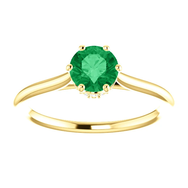 Inel de Logodna din Aur 18k sau Platina cu Smarald si Diamante - model i122995