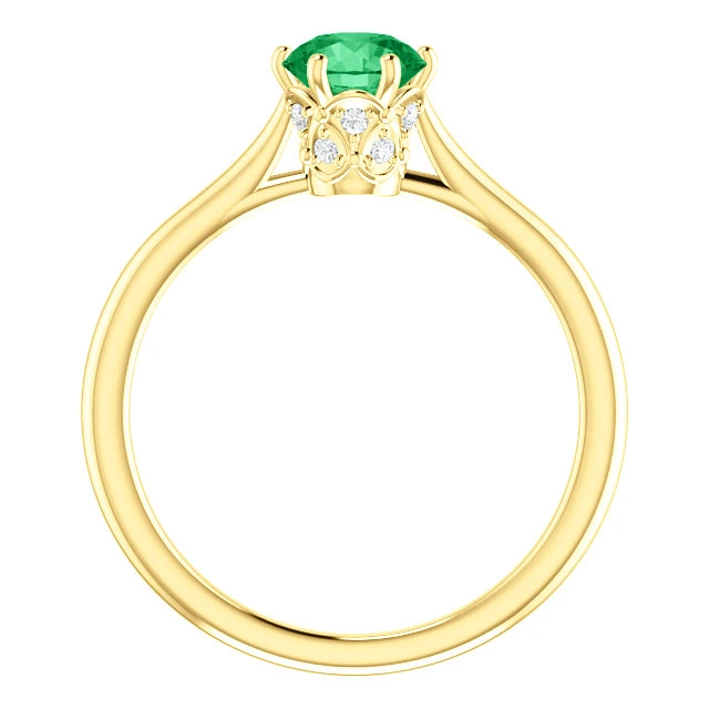 Inel de Logodna din Aur 18k sau Platina cu Smarald si Diamante - model i122995