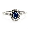 Inel de logodna din Aur 18k sau Platina cu Safir Oval si Diamante - model i3992