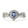 Inel Cadou din Aur 18k sau Platina cu Safir Para 6x4 mm si Diamante incolore - model i4691