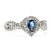 Inel Cadou din Aur 18k sau Platina cu Safir Para 6x4 mm si Diamante incolore - model i4691