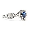 Inel Cadou din Aur 18k sau Platina cu Safir Para 6x4 mm si Diamante incolore - model i4691