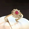 Inel de logodna din Aur 18k sau Platina cu Rubin si Diamante - model i559