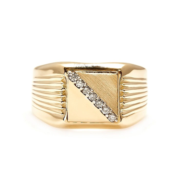 Inel Barbatesc cu Diamante Rotunde Incolore - model i3763