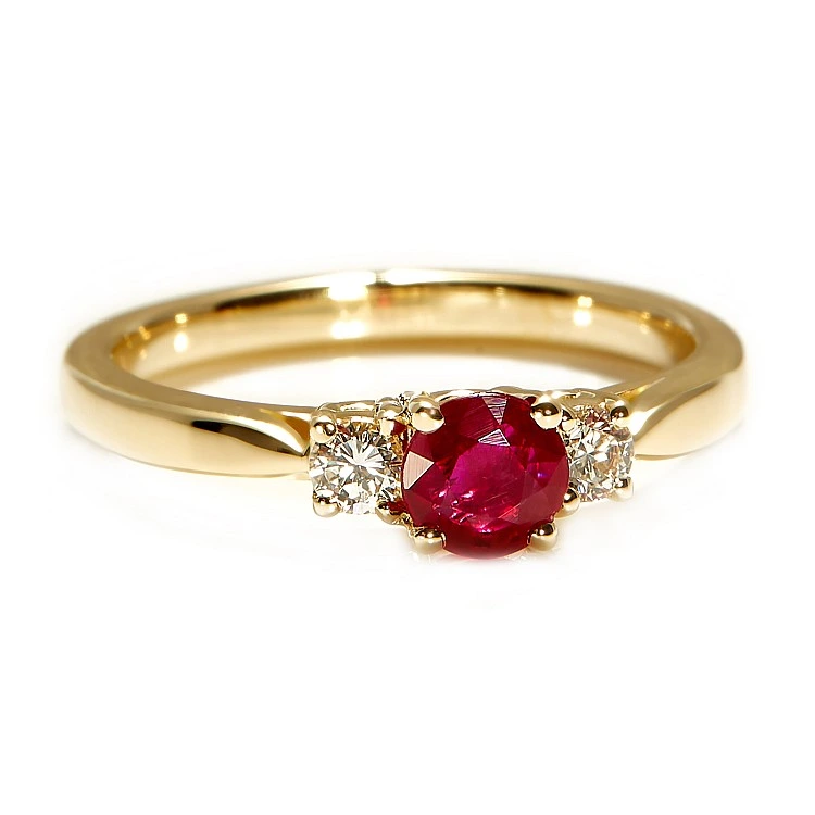 Inel din Aur 18k sau Platina cu Rubin si Diamante - model i025