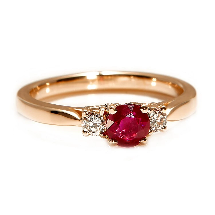 Inel din Aur 18k sau Platina cu Rubin si Diamante - model i025