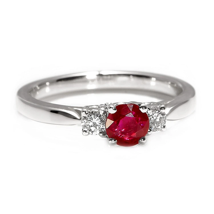 Inel din Aur 18k sau Platina cu Rubin si Diamante - model i025