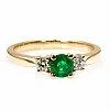 Inel de Logodna din Aur 18k sau Platina cu Smarald si Diamante - model i025