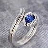 Inel Cadou din Aur din doua elemente cu Safir lacrima si Diamante - model i1187