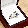 Inel Cadou din Aur din doua elemente cu Safir lacrima si Diamante - model i1187