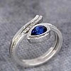 Inel Cadou din Aur din doua elemente cu Safir lacrima si Diamante - model i1187