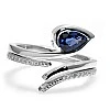 Inel Cadou din Aur din doua elemente cu Safir lacrima si Diamante - model i1187