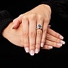 Inel Cadou din Aur din doua elemente cu Safir lacrima si Diamante - model i1187