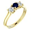 Inel din Aur sau Platina cu Safir si Diamante - model 122105