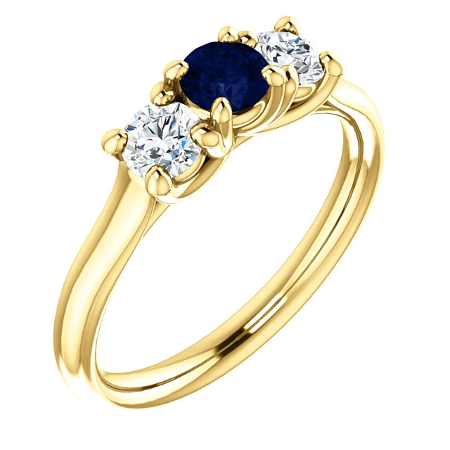 Inel din Aur sau Platina cu Safir si Diamante - model 122105