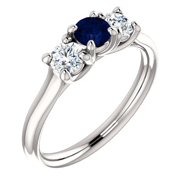 Inel din Aur sau Platina cu Safir si Diamante - model 122105
