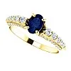 Inel de logodna din Aur cu Safir Oval si Diamante - model 122219