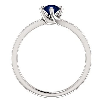 Inel din Aur cu Safir si Diamante - model 122358
