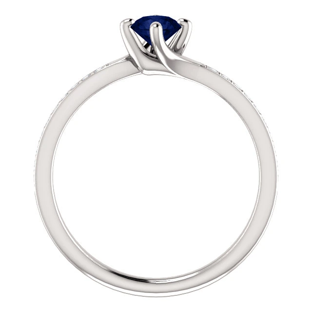 Inel din Aur cu Safir si Diamante - model 122358