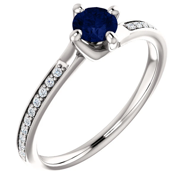 Inel din Aur cu Safir si Diamante - model 122358